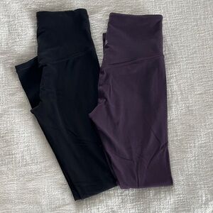 Athleta Black and Dark Purple Leggings